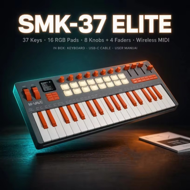 Midi Controller Pad - M-VAVE SMK-37 Elite – klawiatura MIDI